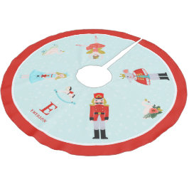 Falda Para El Árbol De Navidad De Poliéster Personajes Monogramados De Ballet Nutcracker