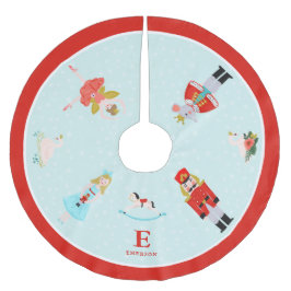 Falda Para El Árbol De Navidad De Poliéster Personajes Monogramados De Ballet Nutcracker