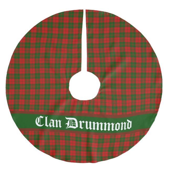 Falda Para El Árbol De Navidad De Poliéster Personalizable Clan Drummond Tartan (Anverso)