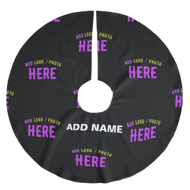 FALDA PARA EL ÁRBOL DE NAVIDAD DE POLIÉSTER PERSONALIZABLE MODERNO ESTILO NEGRO VERIFICADO MAR (Anverso)