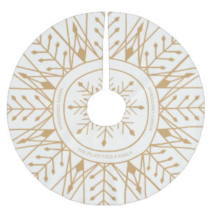 Falda Para El Árbol De Navidad De Poliéster Personalizado Art Deco Snowflake Holiday Tree Skir