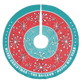 Falda Para El Árbol De Navidad De Poliéster Personalizado Atomic Sputnik Mid Century Moderno