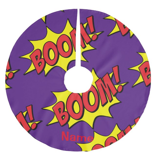 Falda Para El Árbol De Navidad De Poliéster Personalizado Boom Thunder_Cove (Anverso)