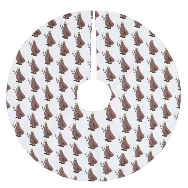 Falda Para El Árbol De Navidad De Poliéster Personalizado de pulgas fea hambrienta (Anverso)