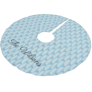 Falda Para El Árbol De Navidad De Poliéster Personalizado fantástico azul acolchado