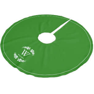 Falda Para El Árbol De Navidad De Poliéster Personalizado monograma de la familia del Laurel V