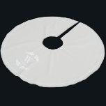 Falda Para El Árbol De Navidad De Poliéster Personalizado Monograma de la familia Winter White<br><div class="desc">Diseño de Navidades personalizados de Laurel Monogram.</div>