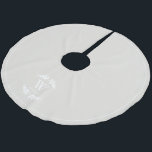 Falda Para El Árbol De Navidad De Poliéster Personalizado Monograma de la familia Winter White<br><div class="desc">Diseño de Navidades personalizados de Laurel Monogram.</div>