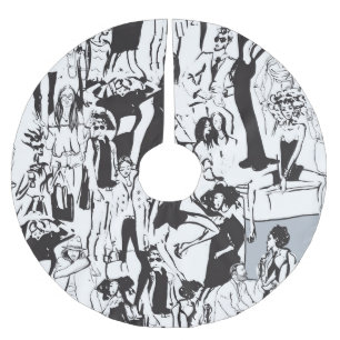 Falda Para El Árbol De Navidad De Poliéster Personas de moda: ilustracion inmaculado.