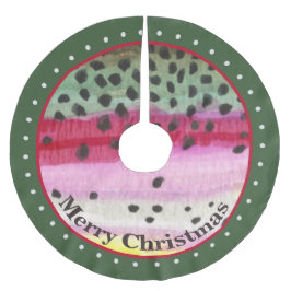 Falda Para El Árbol De Navidad De Poliéster Pesca inusual de trucha