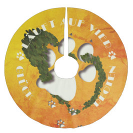 Falda Para El Árbol De Navidad De Poliéster Pfote Glücksklee - Glück läuft auf vier Pfoten