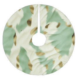 Falda Para El Árbol De Navidad De Poliéster Piel de vaca blanco Mint Green Gold