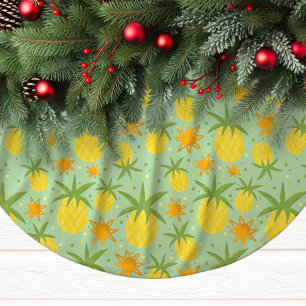 Falda Para El Árbol De Navidad De Poliéster Piña Navidad Tropical