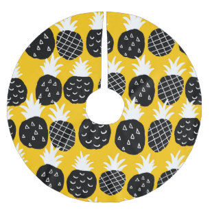 Falda Para El Árbol De Navidad De Poliéster Piña negra