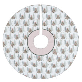 Falda Para El Árbol De Navidad De Poliéster Pink and Green Brushstroke Christmas Tree Skirt