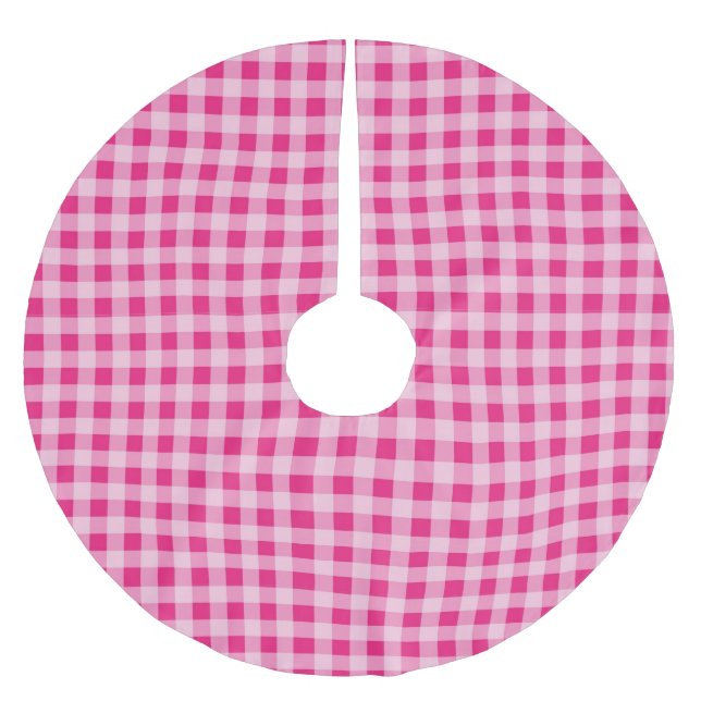Falda Para El Árbol De Navidad De Poliéster Pink Gingham (Anverso)
