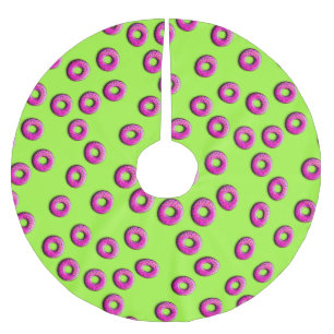 Falda Para El Árbol De Navidad De Poliéster Pinky Donuts es un patrón impecable + tus ideas
