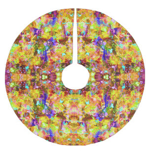 Falda Para El Árbol De Navidad De Poliéster Pintura abstracta colorida linda