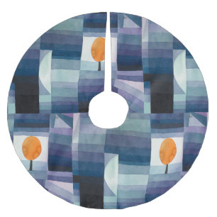 Falda Para El Árbol De Navidad De Poliéster Pintura azul del árbol abstracto de Paul Klee