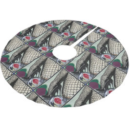 Falda Para El Árbol De Navidad De Poliéster Pintura de 'pescadores festivos'