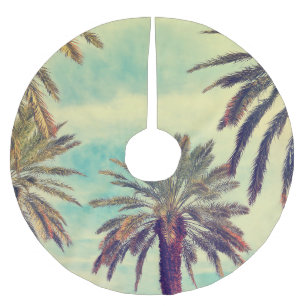 Falda Para El Árbol De Navidad De Poliéster Plantación De Palm Sunny: Oasis Cultivado.