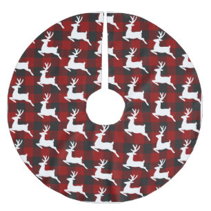 Falda Para El Árbol De Navidad De Poliéster Plantas y ciervos