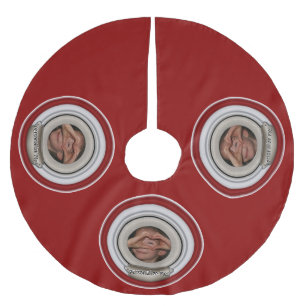 Falda Para El Árbol De Navidad De Poliéster Plantilla personalizada de marco de fotos