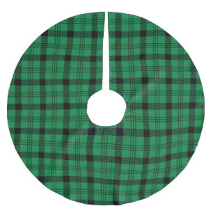 Falda Para El Árbol De Navidad De Poliéster Platos acogedores verdes y negros