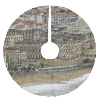 Falda Para El Árbol De Navidad De Poliéster Playa de Biarritz, arquitectura Belle Époque.