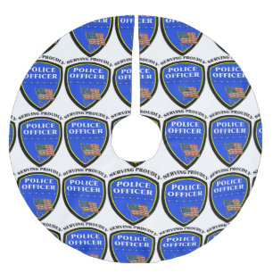 Falda Para El Árbol De Navidad De Poliéster Policía