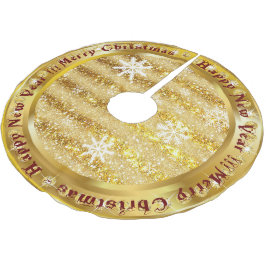 Falda Para El Árbol De Navidad De Poliéster Popular Purpurina de oro de copo de nieve