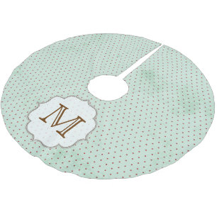 Falda Para El Árbol De Navidad De Poliéster Punto de Polka Rojo sobre la falda del árbol inici