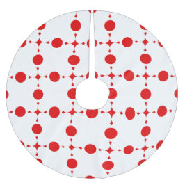Falda Para El Árbol De Navidad De Poliéster Puntos de Polka Rojo, Patrón de Punto de Polka, Pu