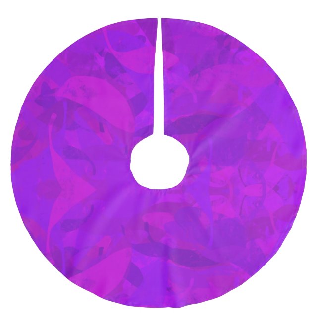 Falda Para El Árbol De Navidad De Poliéster Purple Pattern (Anverso)