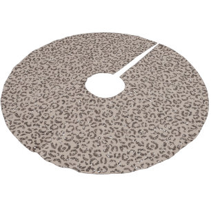 Falda Para El Árbol De Navidad De Poliéster Purpurina de leopardo de la crema Mocha de chocola