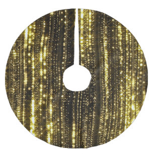 Falda Para El Árbol De Navidad De Poliéster Purpurina dorado: fondo de partículas bokeh