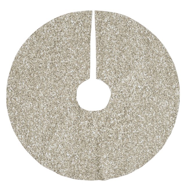 Falda Para El Árbol De Navidad De Poliéster Purpurina Glitzy Gold de Champagne (Anverso)