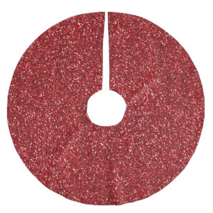Falda Para El Árbol De Navidad De Poliéster Purpurina Rojo Glitz