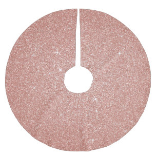 Falda Para El Árbol De Navidad De Poliéster Purpurina rosa rosa de oro y Sparkle Girly