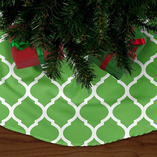 Falda Para El Árbol De Navidad De Poliéster Quatrefoil marroquí verde (Subido por el creador)