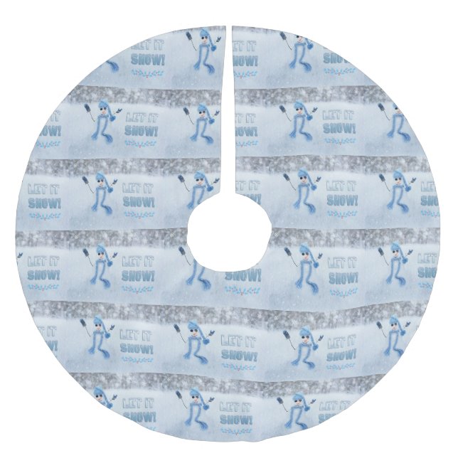 Falda Para El Árbol De Navidad De Poliéster Que nieve (Anverso)