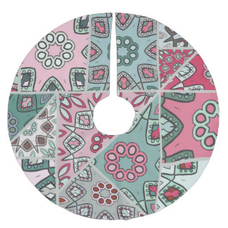 Falda Para El Árbol De Navidad De Poliéster Quilt Vintage