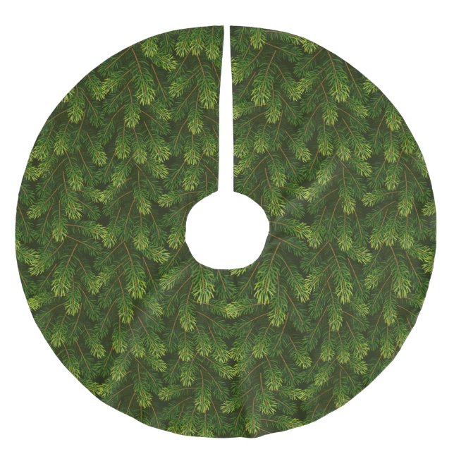 Falda Para El Árbol De Navidad De Poliéster Ramas de Pino/Pino (Anverso)