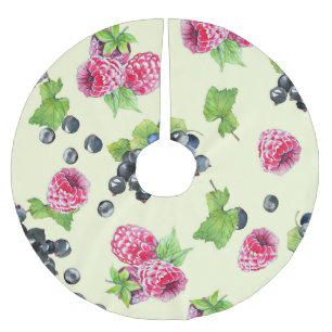 Falda Para El Árbol De Navidad De Poliéster Raspberry, acuarela actual