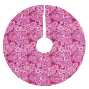Falda Para El Árbol De Navidad De Poliéster Rastreo fractal, magenta, rosa, burdeos