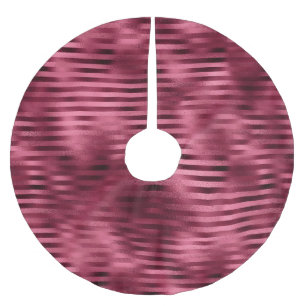 Falda Para El Árbol De Navidad De Poliéster Rayas rojas