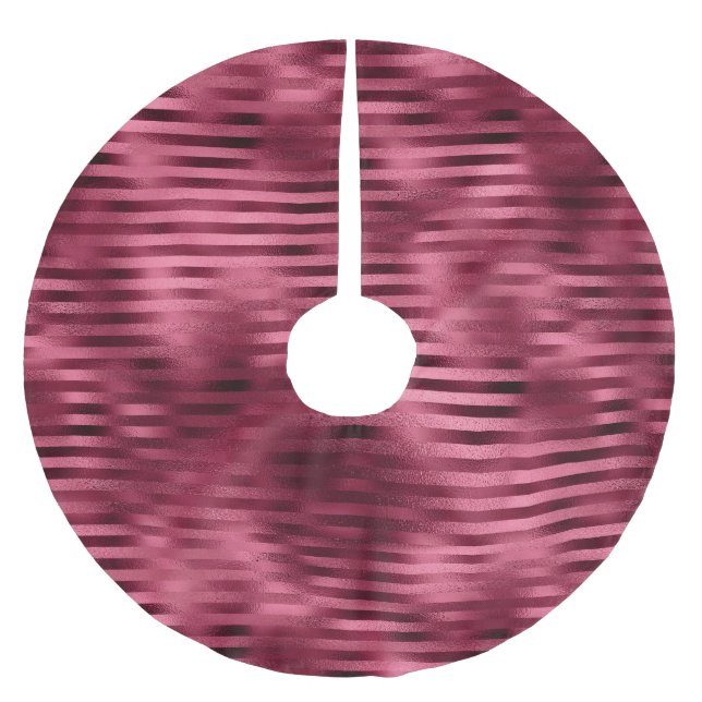 Falda Para El Árbol De Navidad De Poliéster Rayas rojas (Anverso)