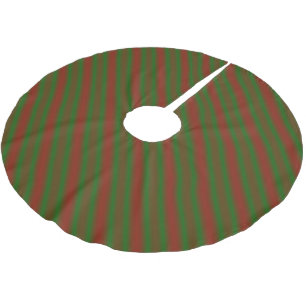 Falda Para El Árbol De Navidad De Poliéster Rayas rojas y verdes
