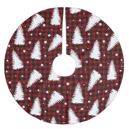 Falda Para El Árbol De Navidad De Poliéster Red Christmas Pattern 