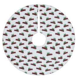 Falda Para El Árbol De Navidad De Poliéster Red Christmas Pattern 